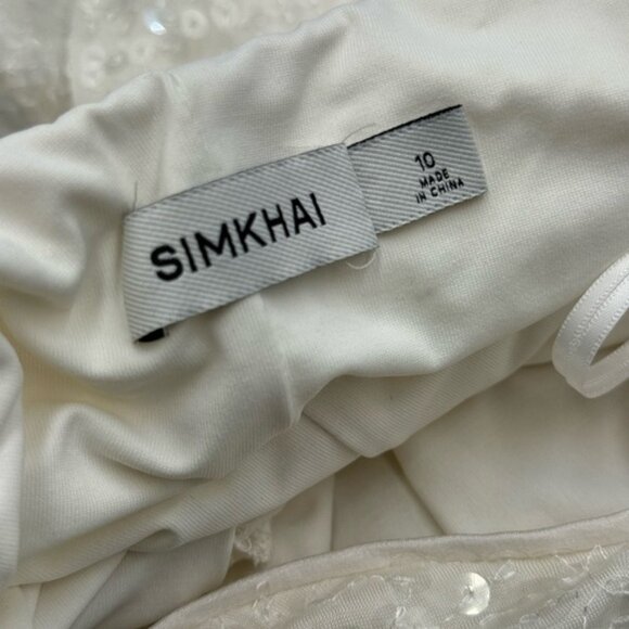🆕 SIMKHAI 🧿 NWOT Bex Sequined Embellished Maxi Dress, Ivory - Sz US 10 - Picture 13 of 14